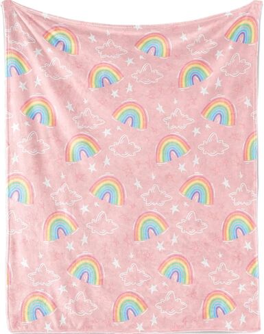 بطانية أطفال من الفلانيل مقاس 50 × 60 بوصة مع حواف، بطانية أطفال خفيفة الوزن فائقة النعومة 270 جرامًا للمتر المربع للأولاد والبنات، هدايا بطانية بحروف الحيوانات للأطفال، مثالية للسرير والأريكة والسيارة in Kuwait