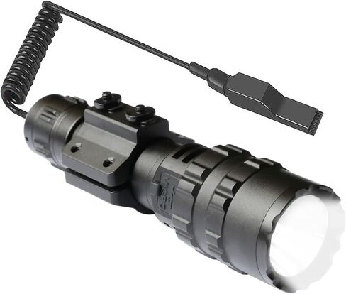 مصباح يدوي تكتيكي Higoo، مصباح يدوي LED بقوة 1200 لومن مع حامل حلقي متوافق مع نظام MLOK لبندقية الصيد والرماية in Kuwait