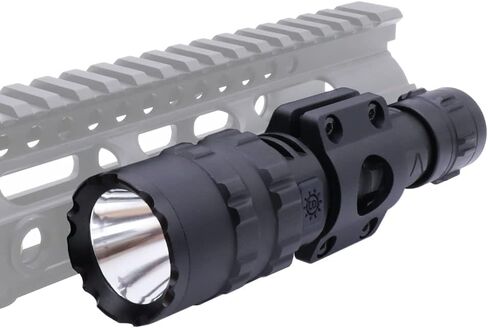 مصباح يدوي تكتيكي Higoo، مصباح يدوي LED بقوة 1200 لومن مع حامل حلقي متوافق مع نظام MLOK لبندقية الصيد والرماية in Kuwait