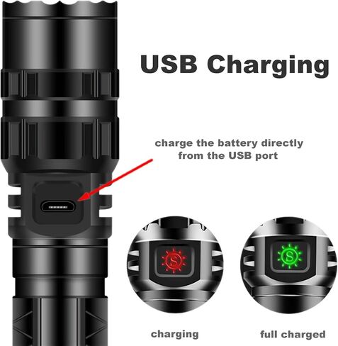 مصباح يدوي تكتيكي Higoo، مصباح يدوي LED بقوة 1200 لومن مع حامل حلقي متوافق مع نظام MLOK لبندقية الصيد والرماية in Kuwait