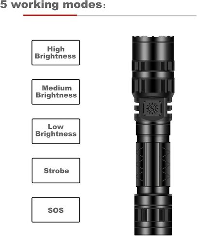 مصباح يدوي تكتيكي Higoo، مصباح يدوي LED بقوة 1200 لومن مع حامل حلقي متوافق مع نظام MLOK لبندقية الصيد والرماية in Kuwait