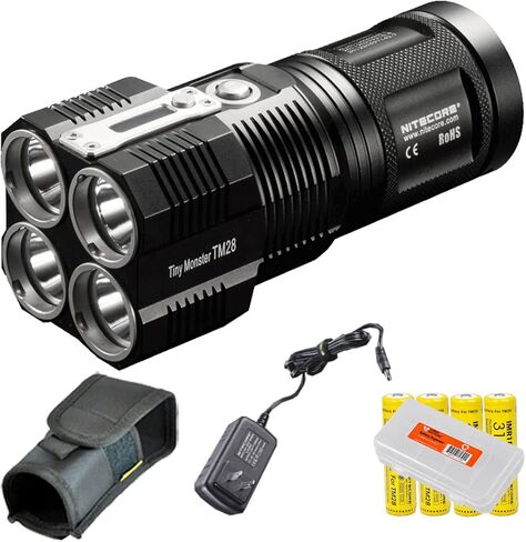 Nitecore Tiny Monster TM28 6000 Lumens 716 ياردة مصباح LED فائق السطوع قابل لإعادة الشحن مع منظم LumenTac in Saudi Arabia