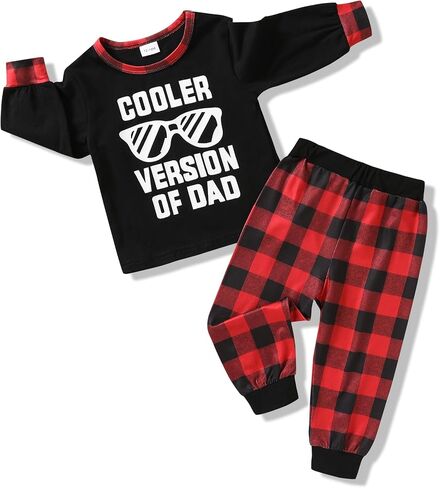 MAMAMI طفل رضيع ملابس الخريف Sweatsuit رسالة طباعة البلوز منقوشة السراويل ملابس الشتاء للأولاد 1-5T in Kuwait