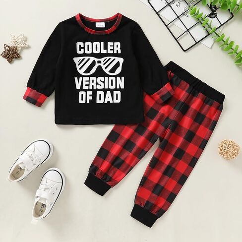 MAMAMI طفل رضيع ملابس الخريف Sweatsuit رسالة طباعة البلوز منقوشة السراويل ملابس الشتاء للأولاد 1-5T in Kuwait