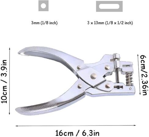 MIAO JIN 2 في 1 خرامة معدنية مستديرة وفتحة يدوية لبطاقات التثقيب اليدوية لصنع بطاقة هوية PVC (3 مم مستديرة وفتحة) in Kuwait