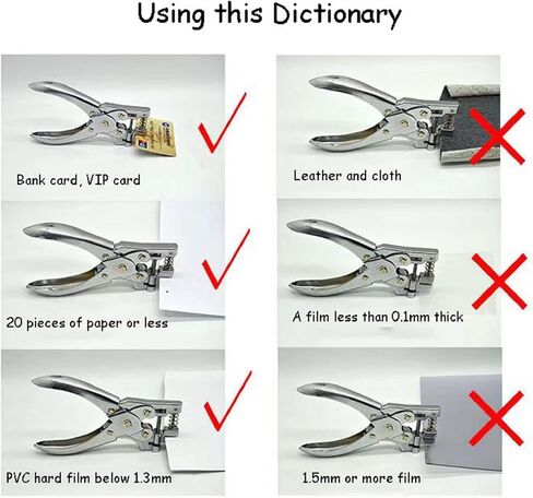 MIAO JIN 2 في 1 خرامة معدنية مستديرة وفتحة يدوية لبطاقات التثقيب اليدوية لصنع بطاقة هوية PVC (3 مم مستديرة وفتحة) in Kuwait