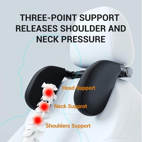 وسادة مسند رأس السيارة EPOCHHIKE، [Supersleep] مسند رأس على الطريق مع وسادة من البولي يوريثان/الإسفنج، دعم رقبة مقعد السيارة قابل للتعديل 360 درجة، وسادة نوم على شكل حرف U للأطفال والكبار (تصميم براءة اختراع سوداء أمريكية) in Kuwait