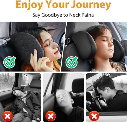 وسادة مسند رأس السيارة EPOCHHIKE، [Supersleep] مسند رأس على الطريق مع وسادة من البولي يوريثان/الإسفنج، دعم رقبة مقعد السيارة قابل للتعديل 360 درجة، وسادة نوم على شكل حرف U للأطفال والكبار (تصميم براءة اختراع سوداء أمريكية) in Kuwait