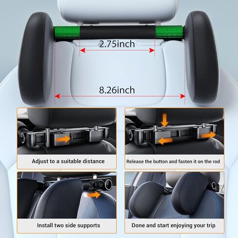 وسادة مسند رأس السيارة EPOCHHIKE، [Supersleep] مسند رأس على الطريق مع وسادة من البولي يوريثان/الإسفنج، دعم رقبة مقعد السيارة قابل للتعديل 360 درجة، وسادة نوم على شكل حرف U للأطفال والكبار (تصميم براءة اختراع سوداء أمريكية) in Kuwait