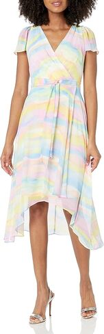 فستان نسائي من DKNY بأكمام قصيرة وحاشية غير متماثلة in Kuwait