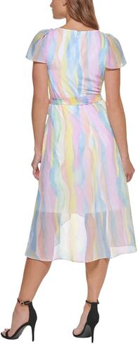 فستان نسائي من DKNY بأكمام قصيرة وحاشية غير متماثلة in Kuwait