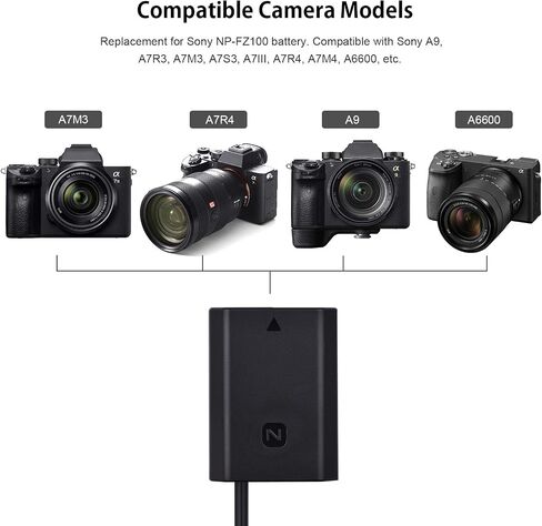Andoer DR-FZ100 DC استبدال بطارية الدمية NP-FZ100 مع USB DC محول كابل الطاقة قابس الحائط متوافق مع كاميرات Sony A9 A7R3 A7M3 A7S3 A7III A7R4 A7M4 A6600 in Saudi Arabia