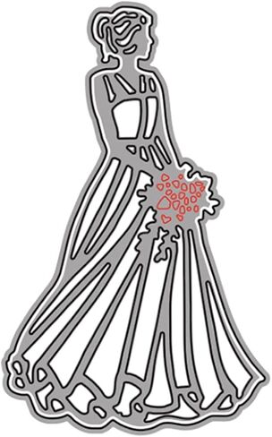 قطع قوالب معدنية للعروس الجميلة، زهرة امرأة أميرة زفاف قطع يموت قطع استنسل لصور القصاصات بنفسك، قوالب ورقية مزخرفة لصنع بطاقات القصاصات in Kuwait