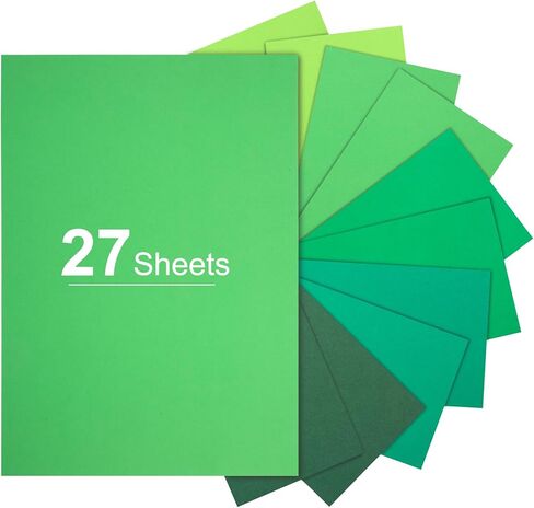 BigOtters 27PCS Cardstock Paper A4, Craft Cardstock Construction Paper Heavyweight A4 Paper for Kids Art Crafts St. Patrick's Day Decor in Saudi Arabia