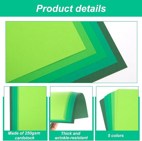BigOtters 27PCS Cardstock Paper A4, Craft Cardstock Construction Paper Heavyweight A4 Paper for Kids Art Crafts St. Patrick's Day Decor in Saudi Arabia