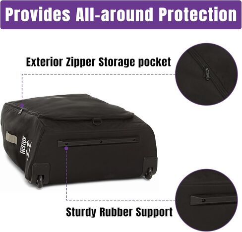 COSPARX Padded Stroller Bag Compatible With uppababy Vista, Vista V2, Cruz, & Cruz V2 - Waterproof Travel Bag with Exposed Wheels for Easy Airplane Travel in Kuwait