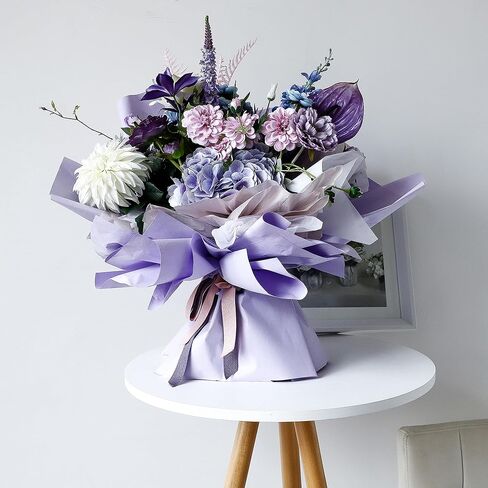 ورق تغليف الهدايا من ورق الكرافت ذو اللون الصلب على الطراز الكوري، 1 لفة من لوازم الزهور المقاومة للماء، ورق تغليف الزهور للزهور الطازجة، الحرف اليدوية اليدوية، 23.6 بوصة × 32.8 قدم (أبيض حليبي) in Kuwait