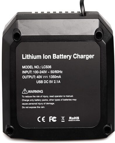 Lilocaja Replacement for Black and Decker 40V Lithium Battery Charger LCS40 LCS36, Compatible with Black and Decker 36V 40V Lithium Battery LBX2040 LBXR36 LST540 LCS1240 LBX1540 in Kuwait