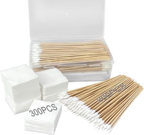 Handgun Cleaning Kits, 300 PCS Gun Cleaning Patches and 200 PCS Gun Cleaning swabs, Universal Gun Cleaning kit, 6" Bamboo Cotton swabs, 2" X 2" Lint -Free Gun Cleaning Cloth for Most Gun Firearm in Saudi Arabia