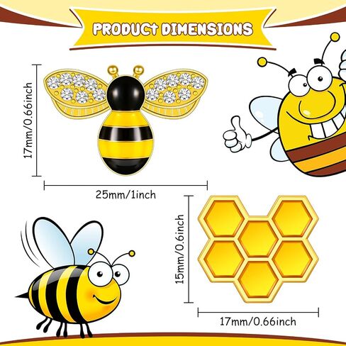 Hicarer 48 Pieces Enamel Bee Charms Set, Include 30 Pieces Rhinestone Jewelry Making Bee Pendant Charms and 18 Pieces Honeycomb Charms Pendants for Jewelry Making DIY Crafts in Saudi Arabia