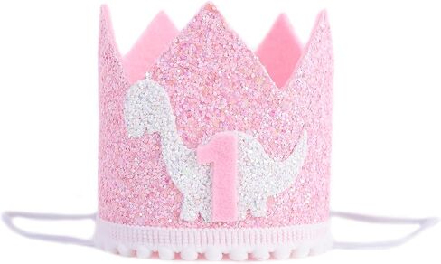 تاج عيد الميلاد الأول للديناصور - قبعة عيد الميلاد الأولى لحفلة الديناصور الوردي للفتيات in Kuwait