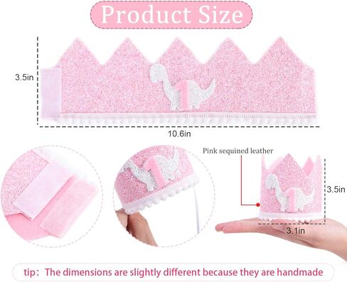 تاج عيد الميلاد الأول للديناصور - قبعة عيد الميلاد الأولى لحفلة الديناصور الوردي للفتيات in Kuwait