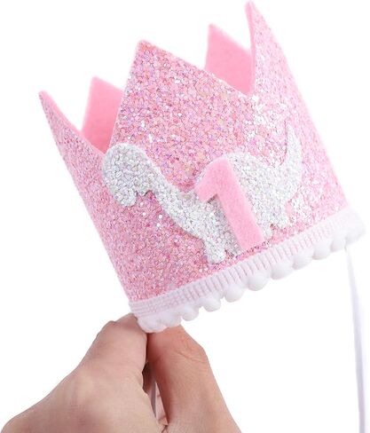 تاج عيد الميلاد الأول للديناصور - قبعة عيد الميلاد الأولى لحفلة الديناصور الوردي للفتيات in Kuwait