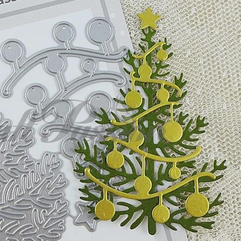 Christmas Tree Metal Die Cuts, Christmas Tree Greeting Card Metal Cutting Dies Cut Stencils for DIY Scrapbooking Cards Decorative Embossing Paper Dies for Scrapbooking Card Making in Saudi Arabia