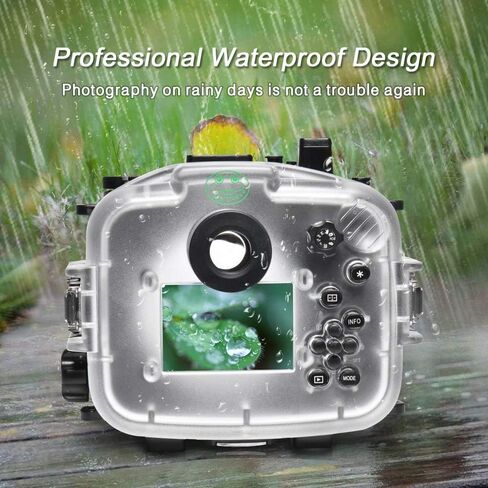 Searogs [40m/130ft] غطاء احترافي تحت الماء لكاميرا Canon EOS M50 / M50 II/EOS Kiss M، حافظة سكوبا مقاومة للماء متوافقة مع Canon EF-M 18-55mm f/3.5-5.6، 11-22mm f/4-5.6، 15- عدسة 45 ملم ببعد بؤري F3.5-6.3 in Kuwait