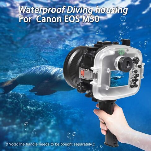 Searogs [40m/130ft] غطاء احترافي تحت الماء لكاميرا Canon EOS M50 / M50 II/EOS Kiss M، حافظة سكوبا مقاومة للماء متوافقة مع Canon EF-M 18-55mm f/3.5-5.6، 11-22mm f/4-5.6، 15- عدسة 45 ملم ببعد بؤري F3.5-6.3 in Kuwait