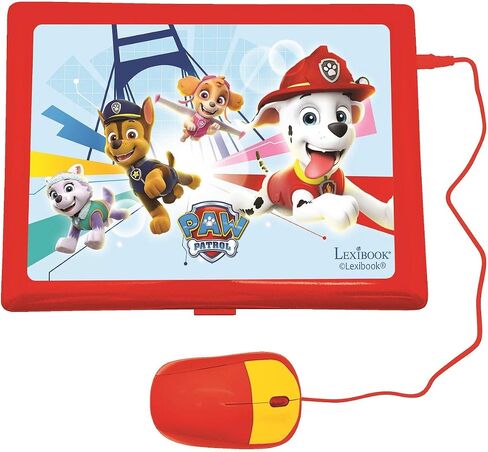 LEXIBOOK JC598PAi1 Paw Patrol-كمبيوتر محمول تعليمي وثنائي اللغة فرنسي/إنجليزي-لعبة للأطفال (الأولاد والبنات) 124 نشاطًا، تعلم ألعاب اللعب والموسيقى مع تشيس مارشال-أحمر/أزرق in Saudi Arabia