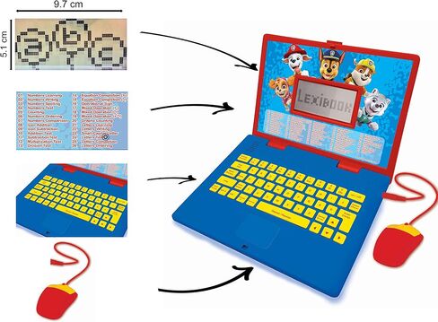 LEXIBOOK JC598PAi1 Paw Patrol-كمبيوتر محمول تعليمي وثنائي اللغة فرنسي/إنجليزي-لعبة للأطفال (الأولاد والبنات) 124 نشاطًا، تعلم ألعاب اللعب والموسيقى مع تشيس مارشال-أحمر/أزرق in Saudi Arabia