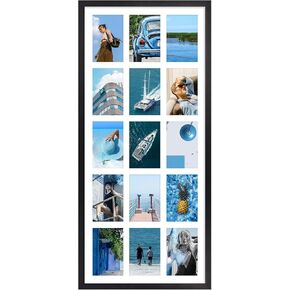MEBRUDY 4x6 Collage Picture Frames with 15 Openings, 2 Pack Black Multi Photo Frames Display 4 x 6 Pictures with Mat for Wall Mounting, Irregularly Style