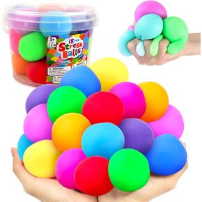 Small Fish Sensory Stress Ball Set for Kids and Adults, 18 Pack Stress Relief Fidget Balls Filled with Water Beads to Relax, Decompress, and Focus, Squishy Toys for Children with Autism, and ADHD