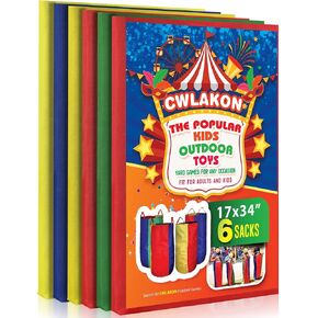 CWLAKON Outdoor Games, Potato Sack Race Bags for Kids Adults, Egg Spoon Relay Race, 3 Legged Race Bands, Kids Birthday Party Games, Field Day Family Reunion Carnival Outside Yard Lawn Easter Games