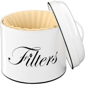Coffee Filter Holder, Coffee Bar Accessories for Coffee Bar Station, Basket Round Coffee Filter Container Storage for Counter, Coffee bar Decor(Black)