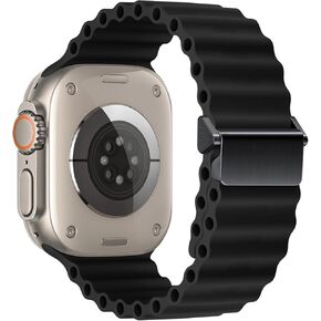 Solo Loop Ocean Band for Apple Watch - Adjustable Silicone Sport Band for iWatch Ultra Band 49mm 46mm 45mm 44mm 42mm 41mm 40mm 38mm, Breathable & Waterproof Strap for Series 10 9 8 7 6 5 4 3 2 1 SE Men & Women