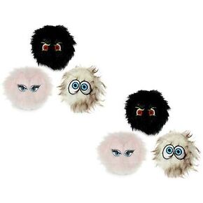 –iball –Dog Toy-Black & Pink Combo Pack-Faux Fur–Plastic Core –Made Durable-Squeaker -Strong & Tough. (Small 3 Pack, Black, Brown & Pink)