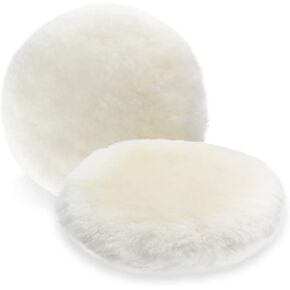 Bonsicoky 5 Inch Wool Buffing Pads, Soft Car Buffer Backing Pads Polishing Wheel with Hook and Loop for Car Polishing, Buffing and Cutting (Pack of 2)