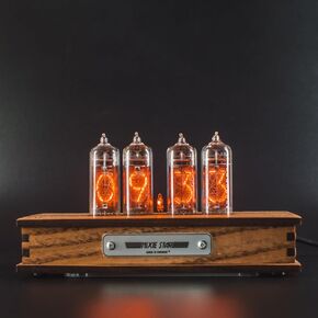 Authentic Nixie Tube Clock Bundle with Spare IN-14 Nixie Tube - Motion Sensor - Visual Effects - Replaceable Nixie Tubes - Made in Ukraine