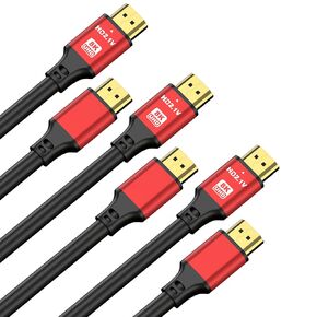 HDMI Cable 1.5ft, 48Gbps 8K@60Hz 4K@120Hz, HDCP 2.2 & 2.3, DTS:X, HDR 10 Compatible with Roku TV/eARC/3D/PS5/HDTV/Laptop/Blu-ray High Speed HDMI Cable(Red)