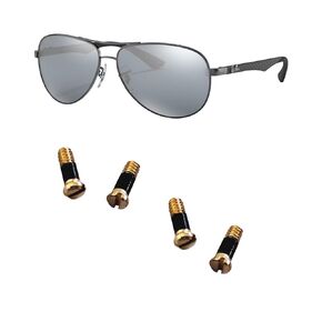 Replacement Silver Screws for ray ban RB8313 8301 88307 8303 Sunglasses Repair Kit (Set of 4),Screwdriver (Silver)