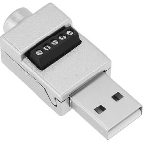 ECSiNG USB 2.0 أنثى إلى 5-Pin محطة كتلة موصل الإسكان المعدني 480Mbps USB 2.0 محول لحام لتمديد منفذ USB DIY