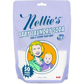 Nellie's All Natural Baby Powder Laundry Detergent Tin (80 Loads) Safe For Infants Sensitive Skin, Non-Toxic - 2.2 Pounds