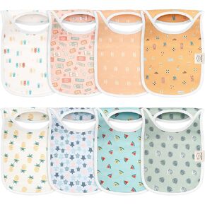 8-Pack Baby Bibs for Boys, Girls - Pullover Bibs for Baby Girl, Baby Boy, Baby Girl Bib, Baby Boy Bibs, Baby Bandana Bibs,Baby Bibs For Drooling And Teething,Infant Bibs,Newborn (Brick)