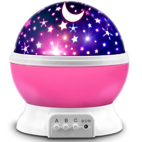 MOKOQI Star Projector, Night Light Lamp Fun Birthday Gifts for 1-4-6-14 Year Old Girls and Boys Kids Bedroom Decor -Blue