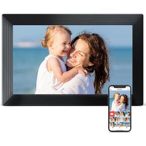 إطار صور رقمي، إطار صور رقمي 10.1 بوصة، واي فاي، ذاكرة 32 جيجا، إطار صور رقمي بشاشة لمس عالية الدقة 1280*800، قابل للتركيب على الحائط، شارك على الفور، هدايا عيد ميلاد للنساء، هدية للأم، بني شوكولاتة in Kuwait