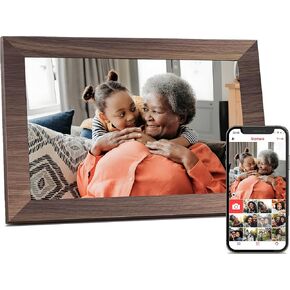 Digital Picture Frame, Frameo 15.6 inch Large Digital Photo Frame Wifi, 32GB Capacity, 1920*1080 IPS FHD Touch Screen, Electronic Frame Slideshow, Tabletop&Wall-Mounted, Gifts for Mom, Women, Golden