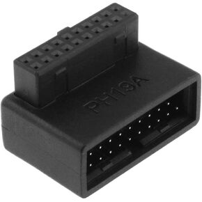 DGZZI USB 3.0 90 Degree Adapter Black USB 3.0 19Pin/20Pin Male to Female L Turn Right Angle Power Adapter Motherboard Down Angled