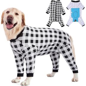 Dog Recovery Suit Full-Zipper After Post-Surgery Large Medium Dogs, Dog Bodysuit for Prevent Licking& Chewing Wounds Onesies Cone Alternative (Red, 4X-Large)